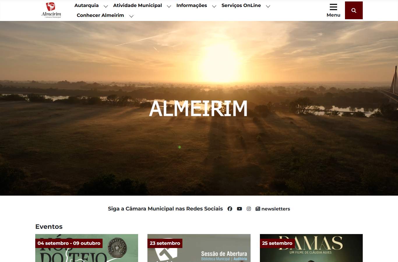 Página inicial de Almeirim no momento da medição