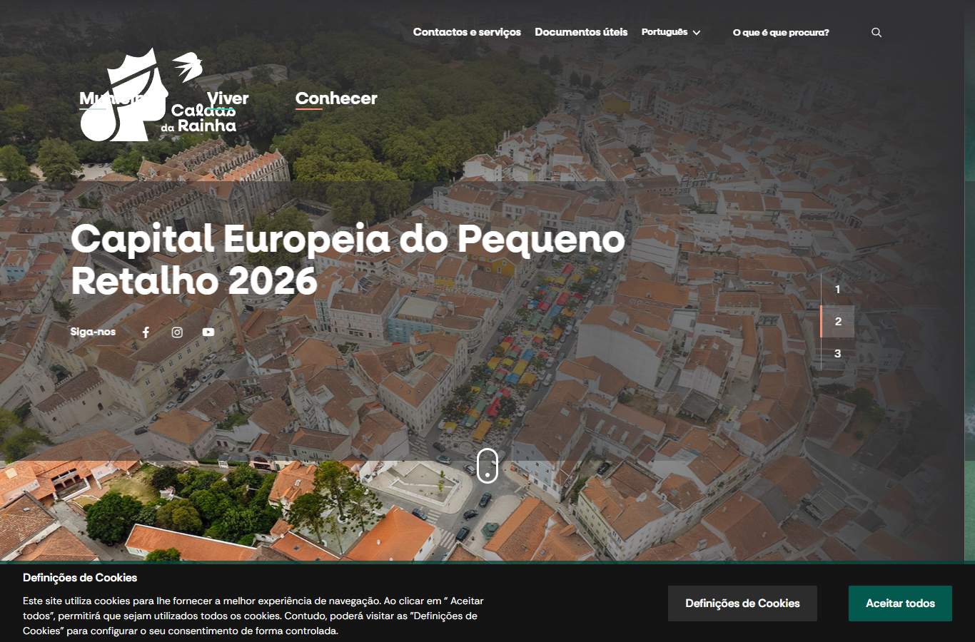Página inicial de Caldas da Rainha no momento da medição