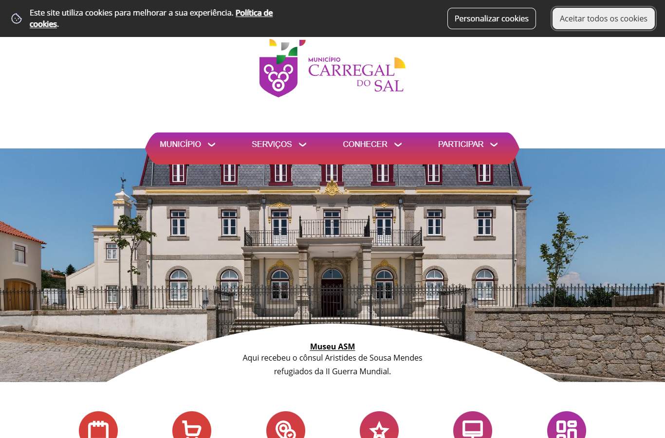 Página inicial de Carregal do Sal no momento da medição