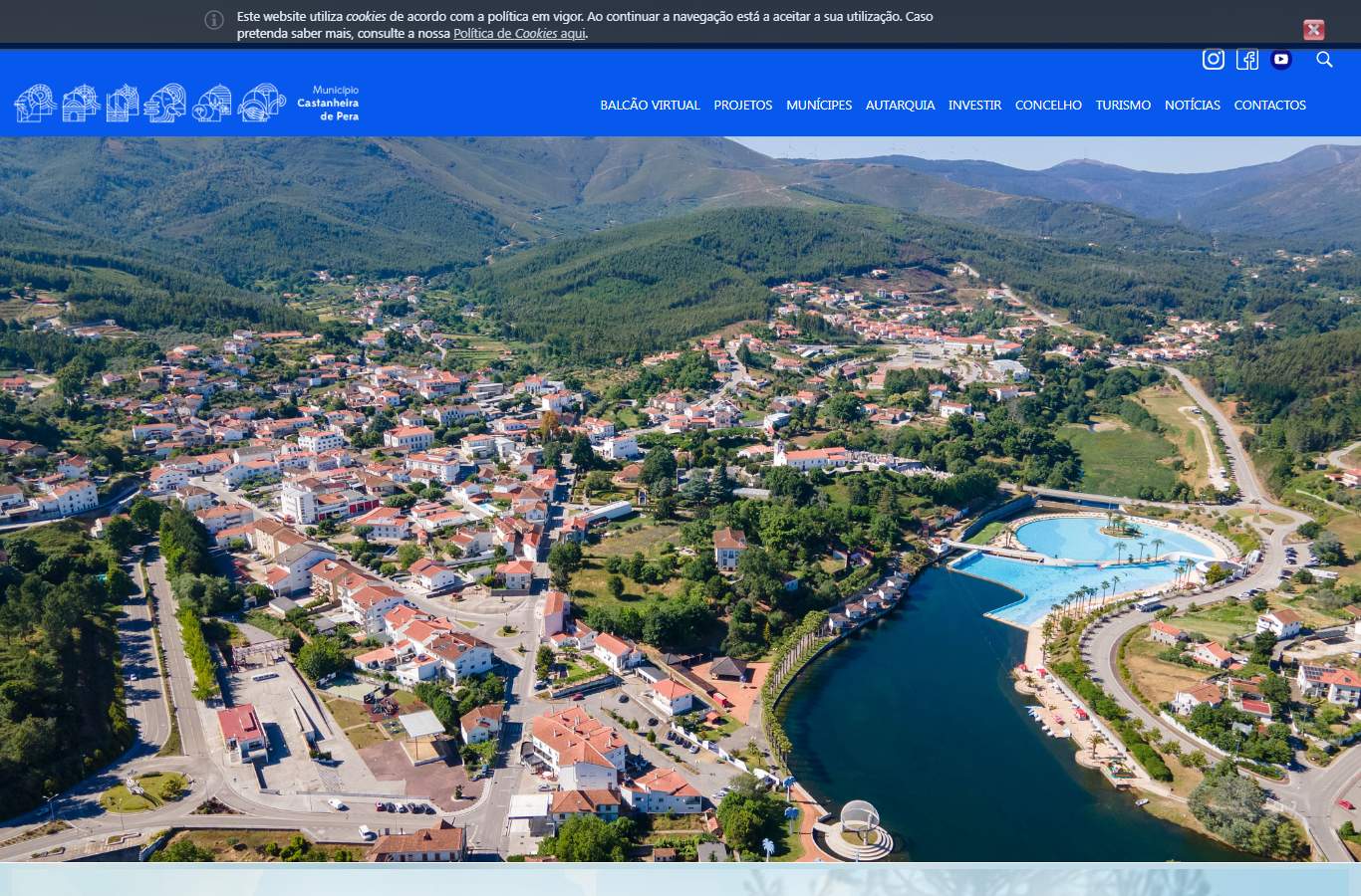 Página inicial de Castanheira de Pêra no momento da medição