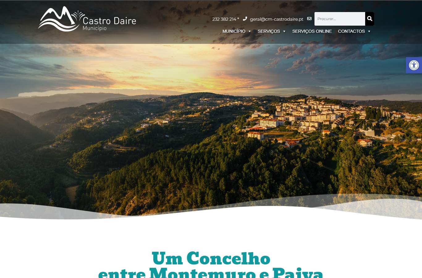 Página inicial de Castro Daire no momento da medição