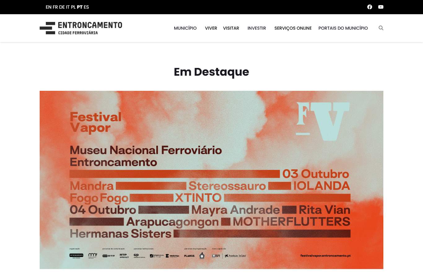 Página inicial de Entroncamento no momento da medição
