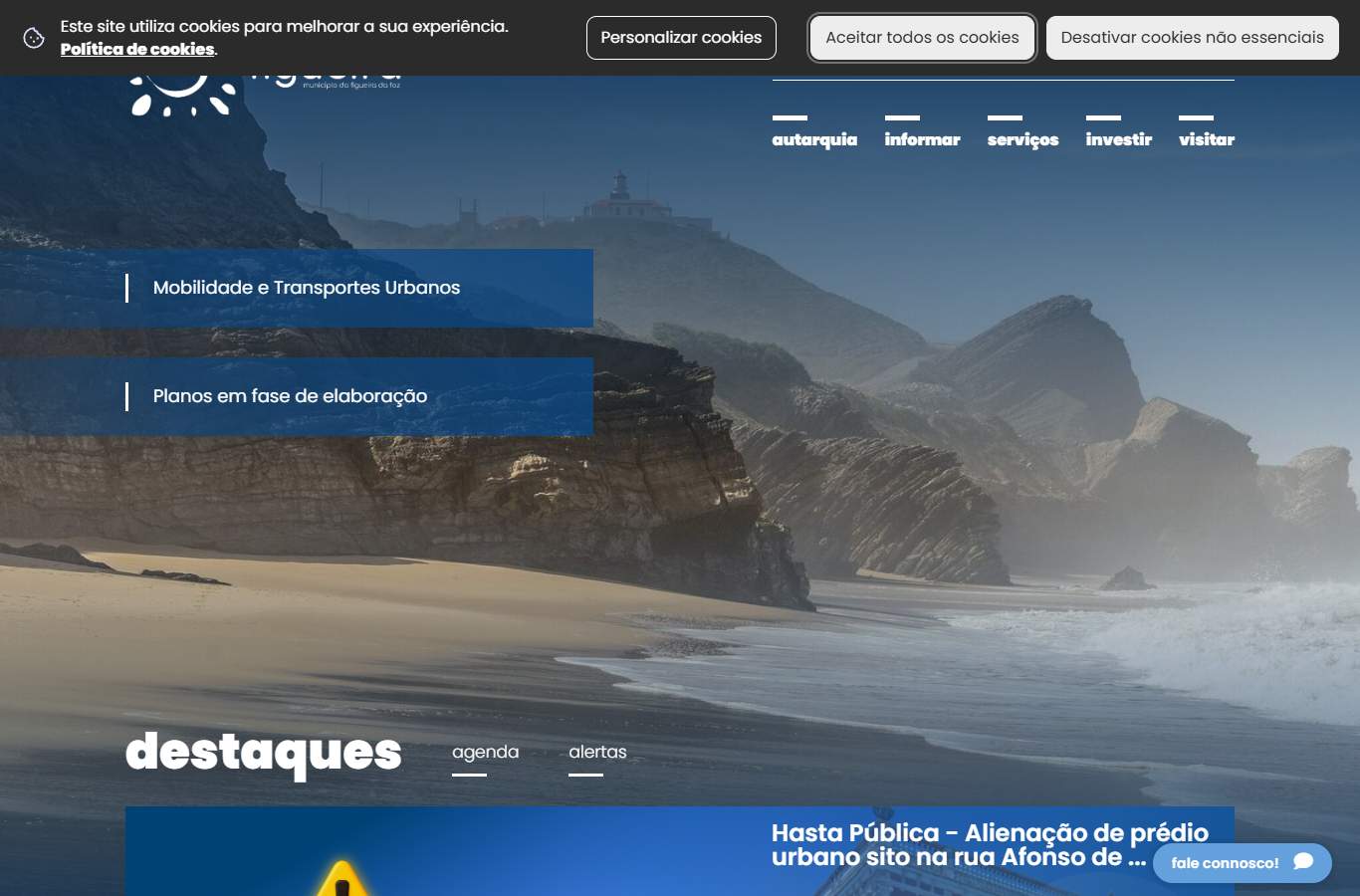Página inicial de Figueira da Foz no momento da medição