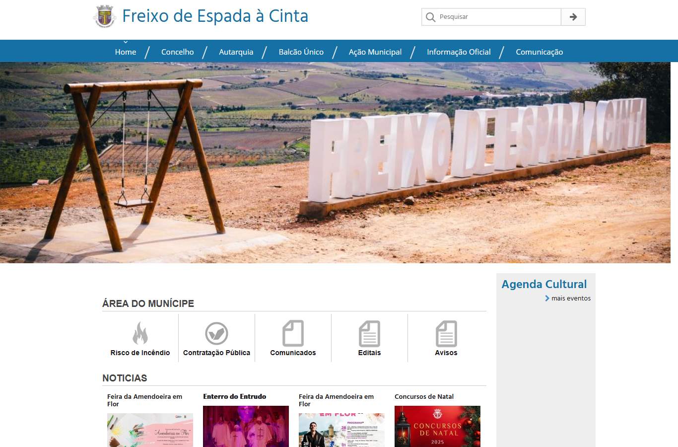 Página inicial de Freixo de Espada à Cinta no momento da medição