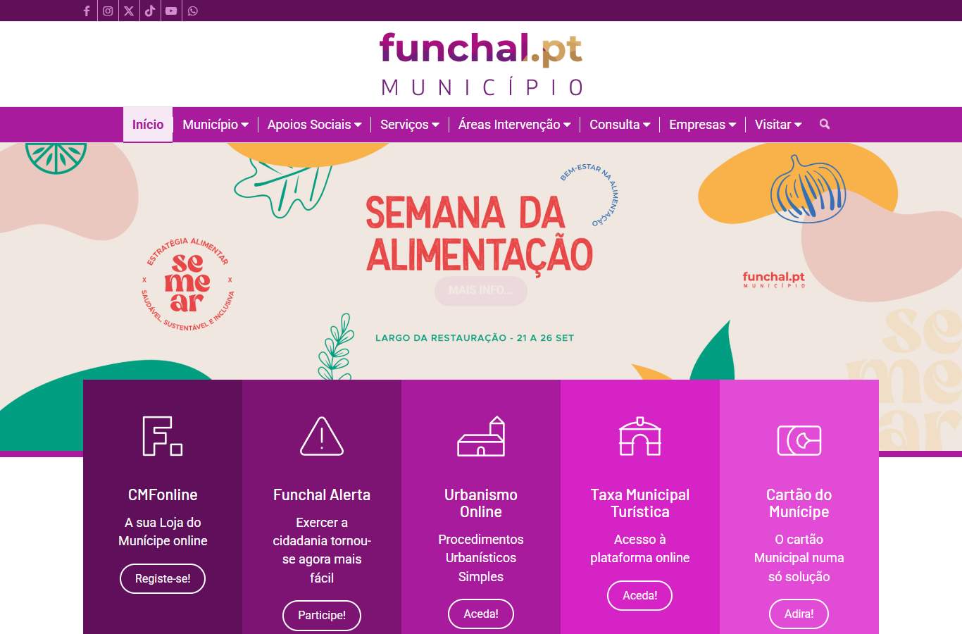 Página inicial de Funchal no momento da medição