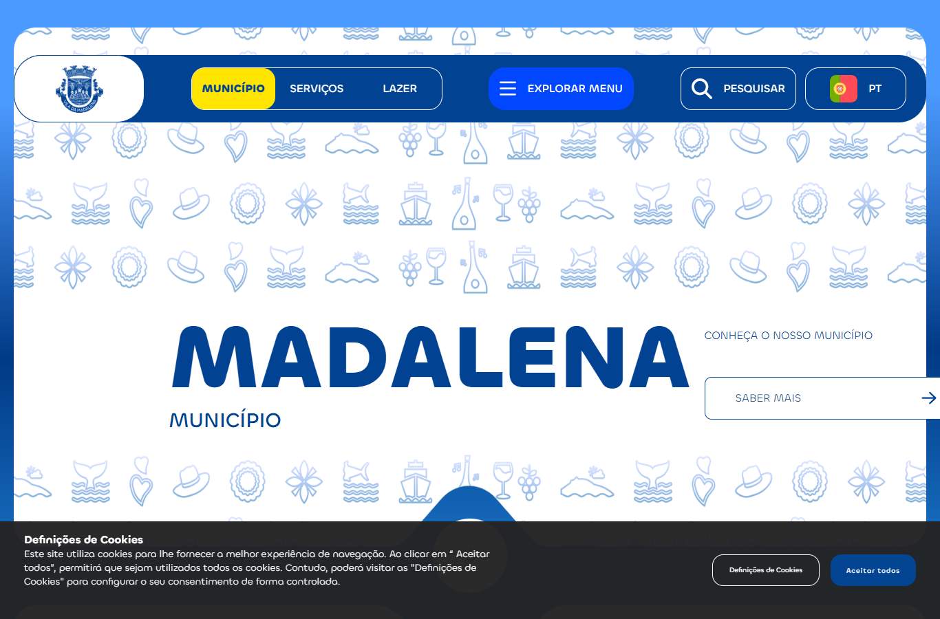 Página inicial de Madalena no momento da medição