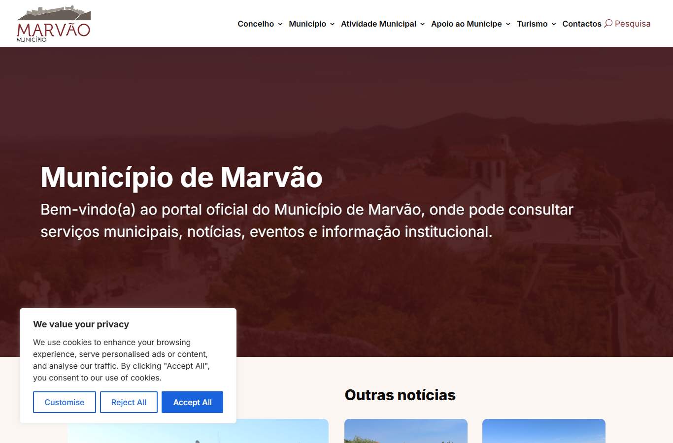 Página inicial de Marvão no momento da medição