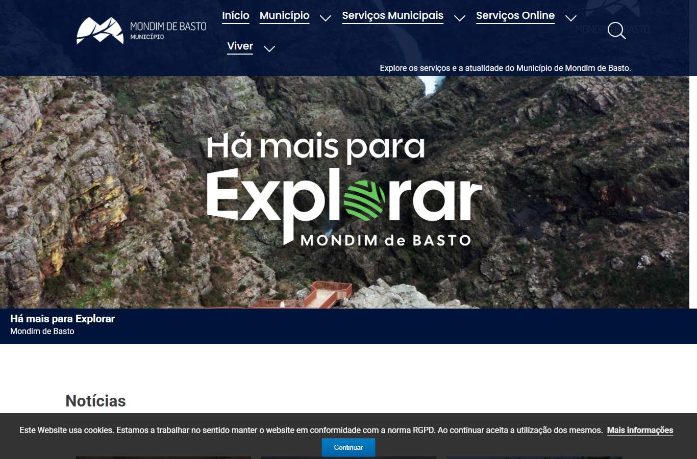 Página inicial de Mondim de Basto no momento da medição