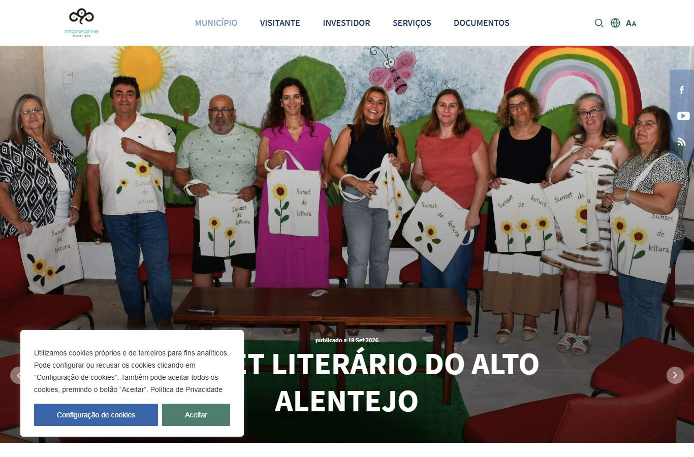 Página inicial de Monforte no momento da medição
