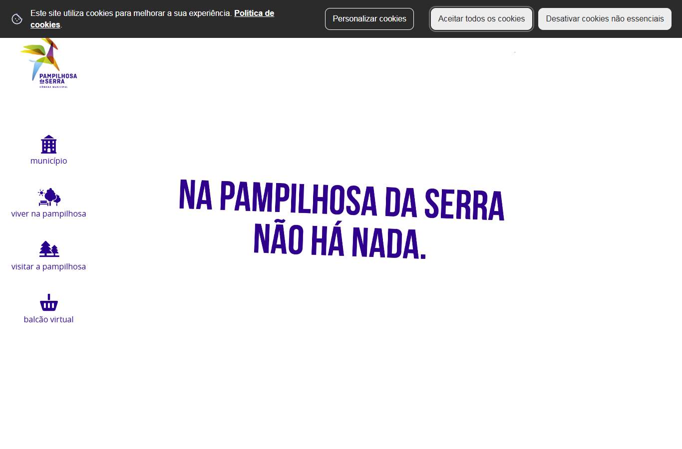 Página inicial de Pampilhosa da Serra no momento da medição
