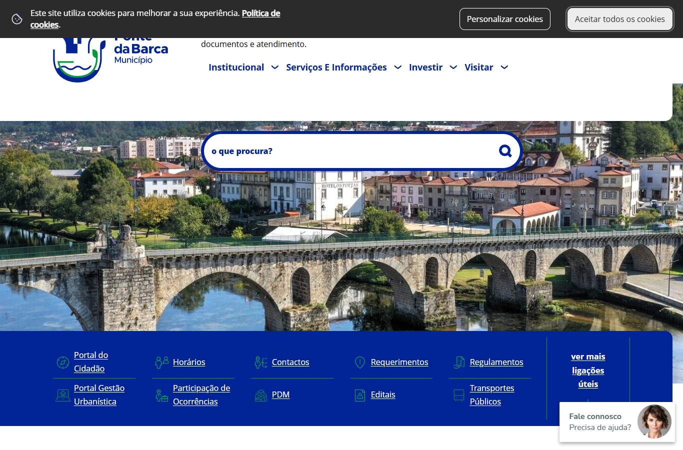 Página inicial de Ponte da Barca no momento da medição