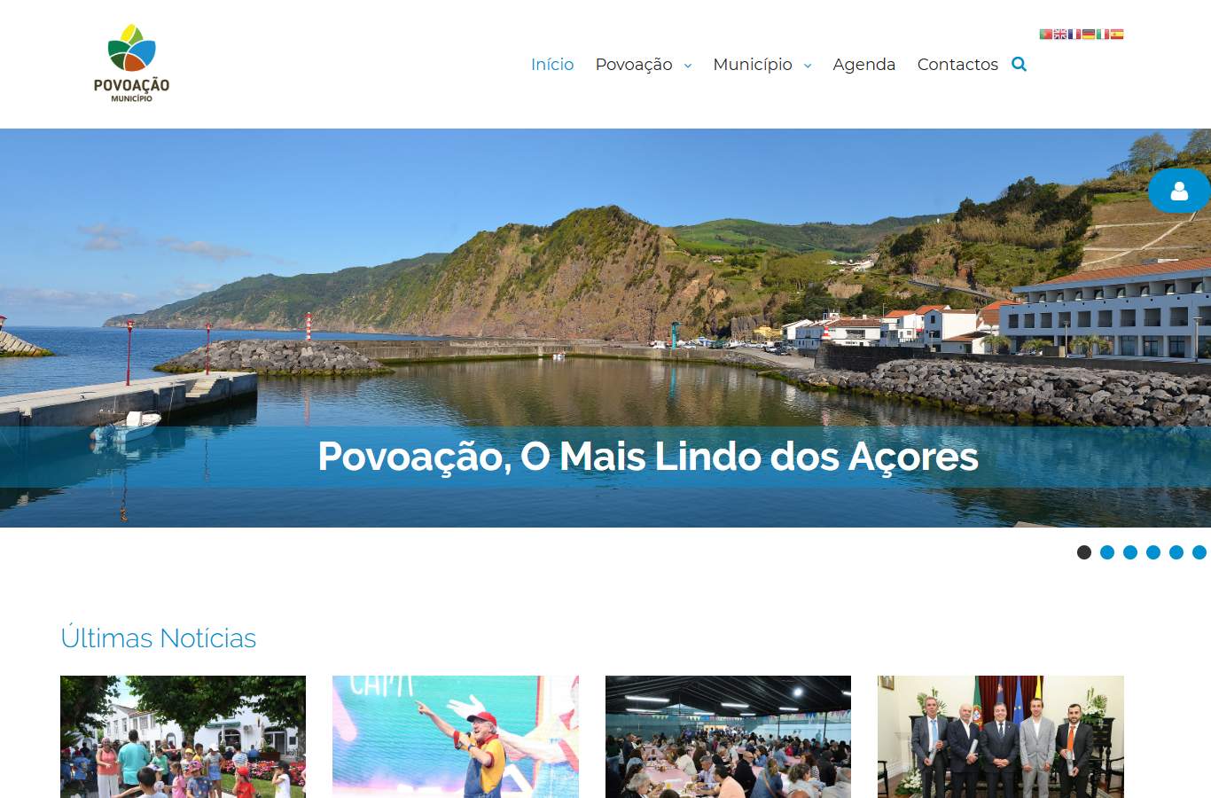 Página inicial de Povoação no momento da medição