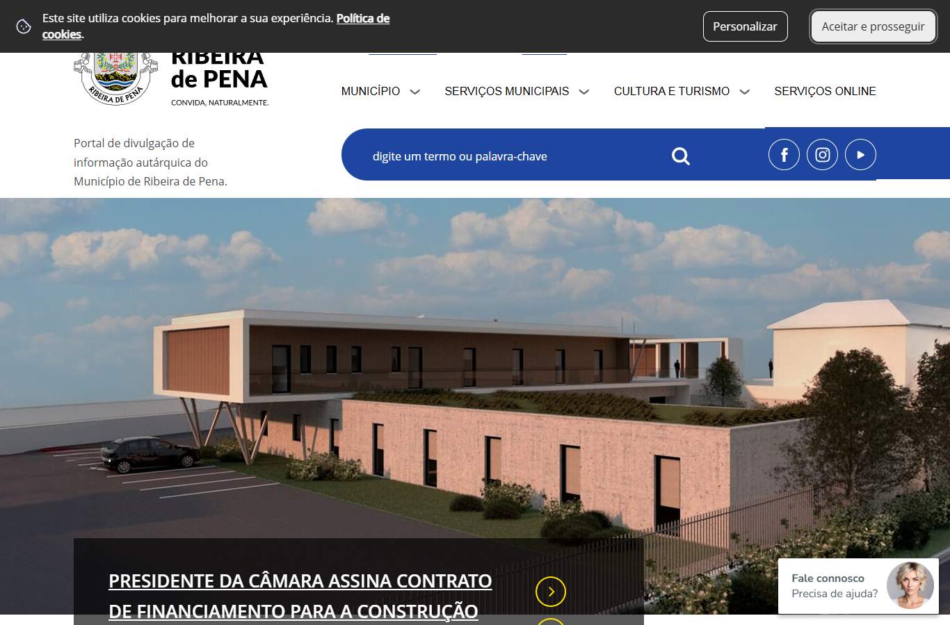 Página inicial de Ribeira de Pena no momento da medição