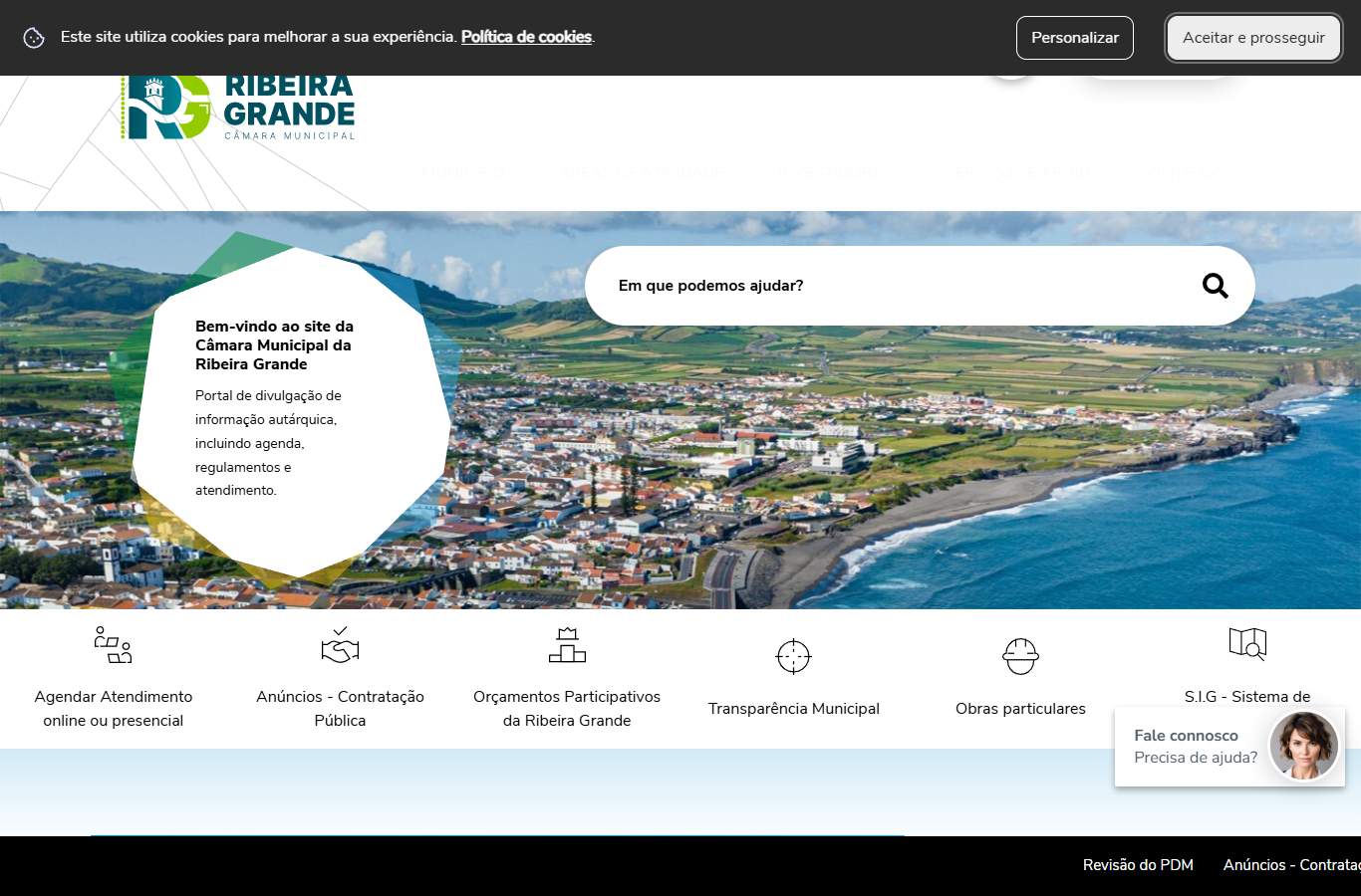 Página inicial de Ribeira Grande no momento da medição