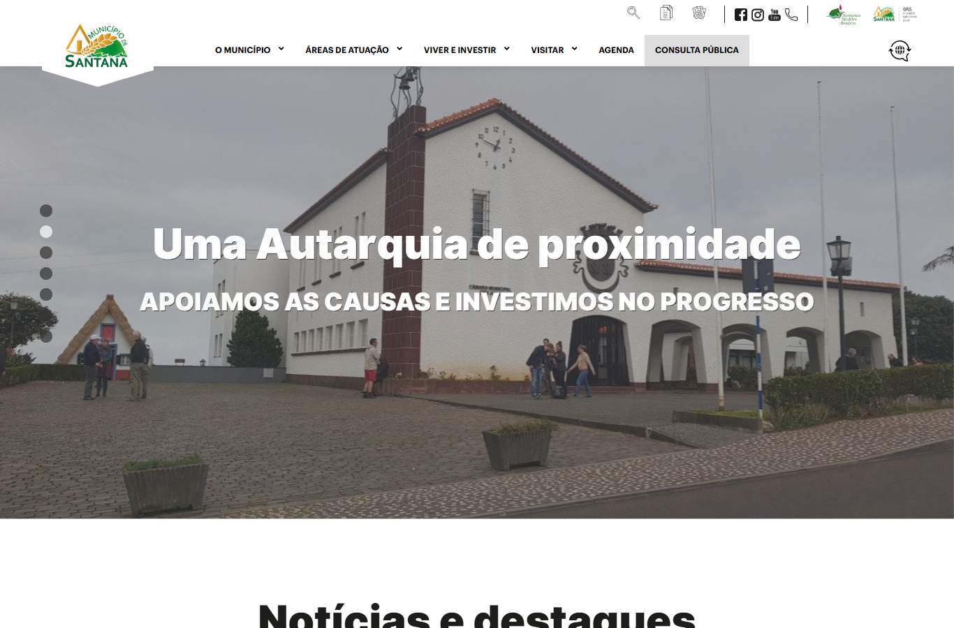 Página inicial de Santana no momento da medição