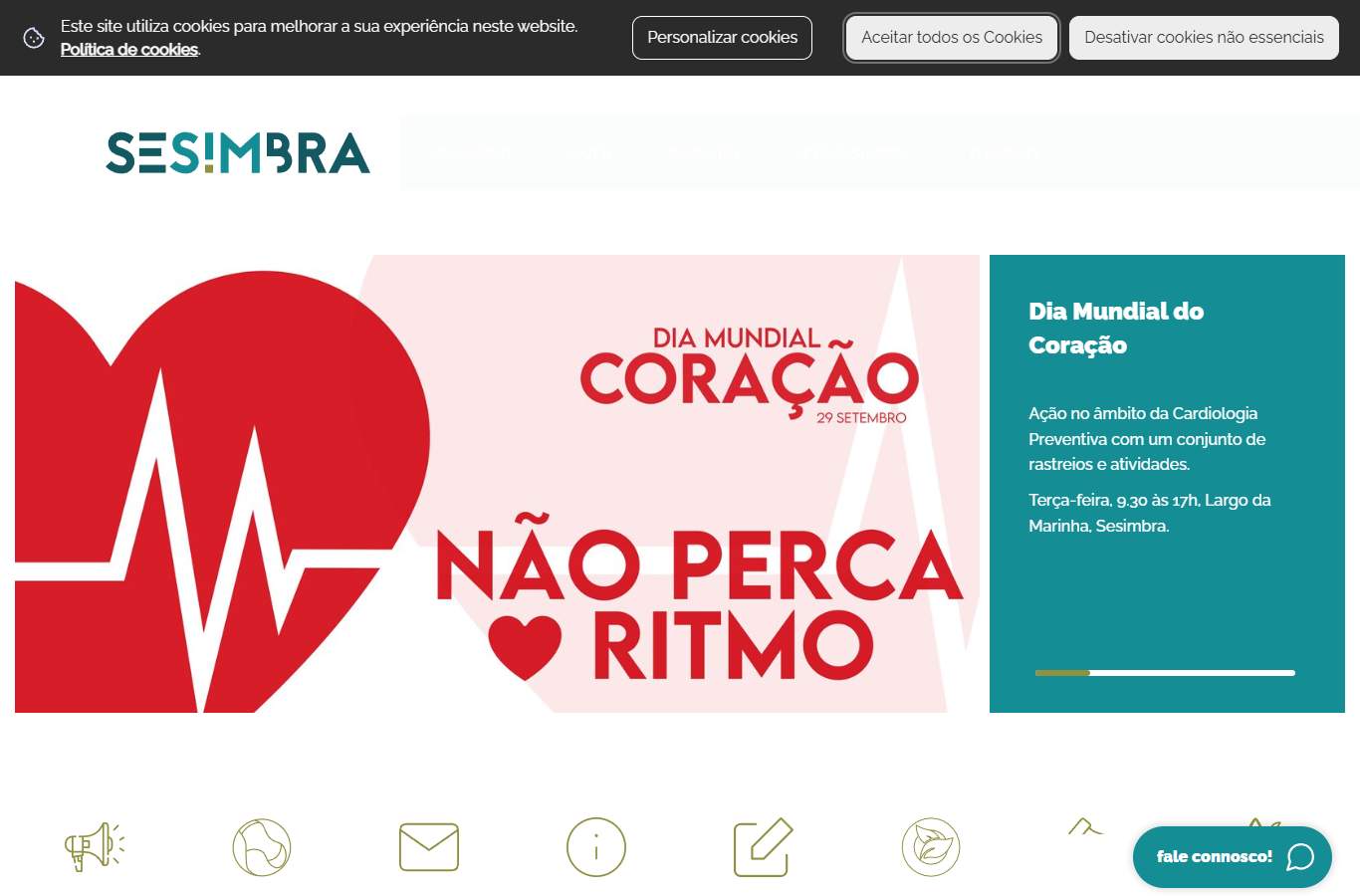 Página inicial de Sesimbra no momento da medição