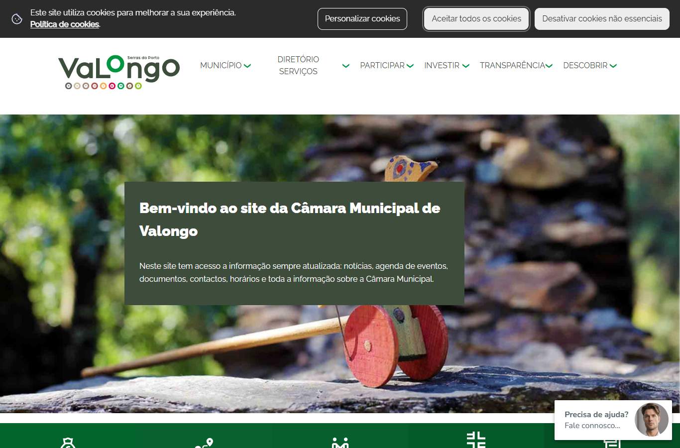 Página inicial de Valongo no momento da medição
