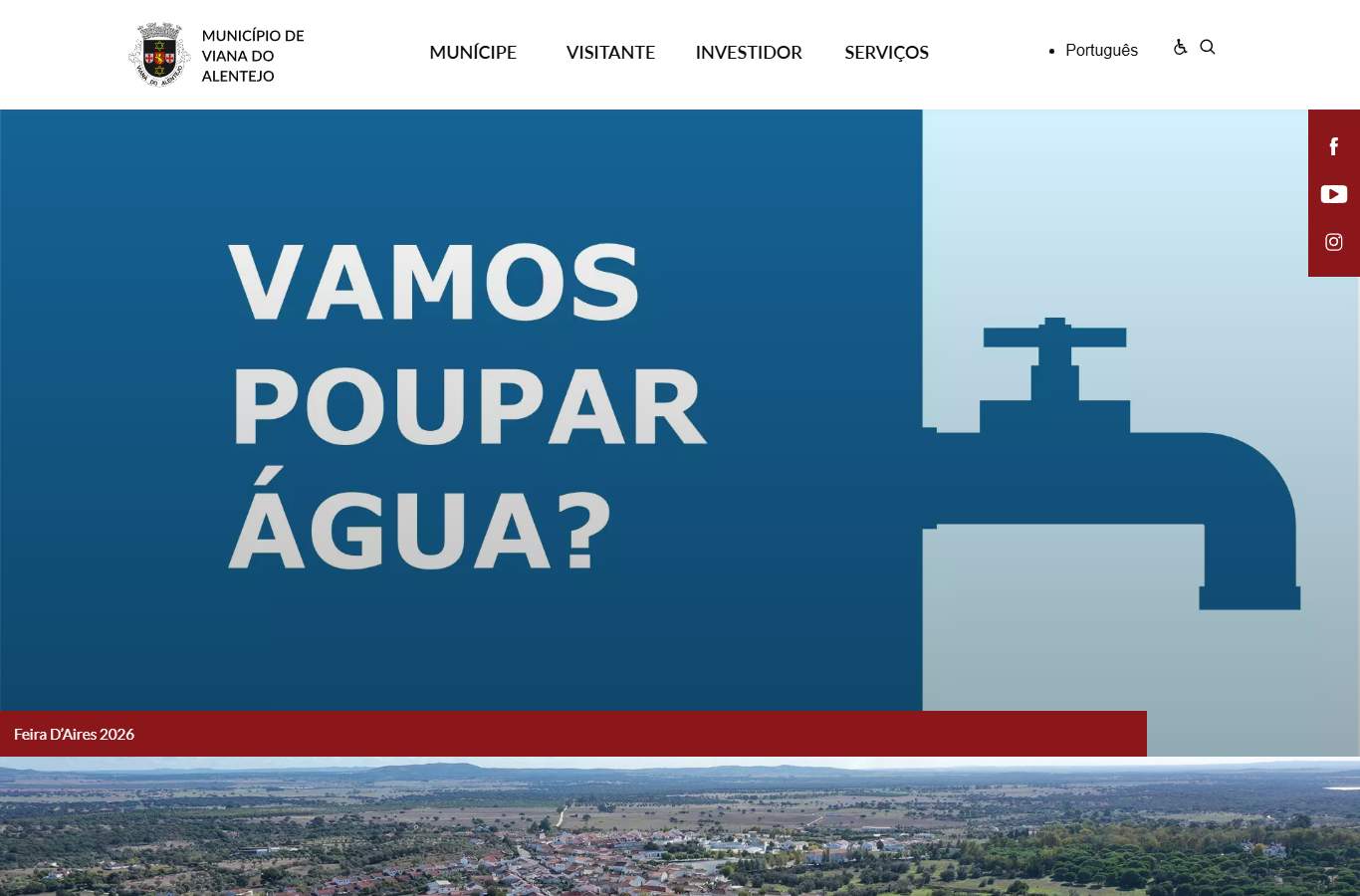Página inicial de Viana do Alentejo no momento da medição