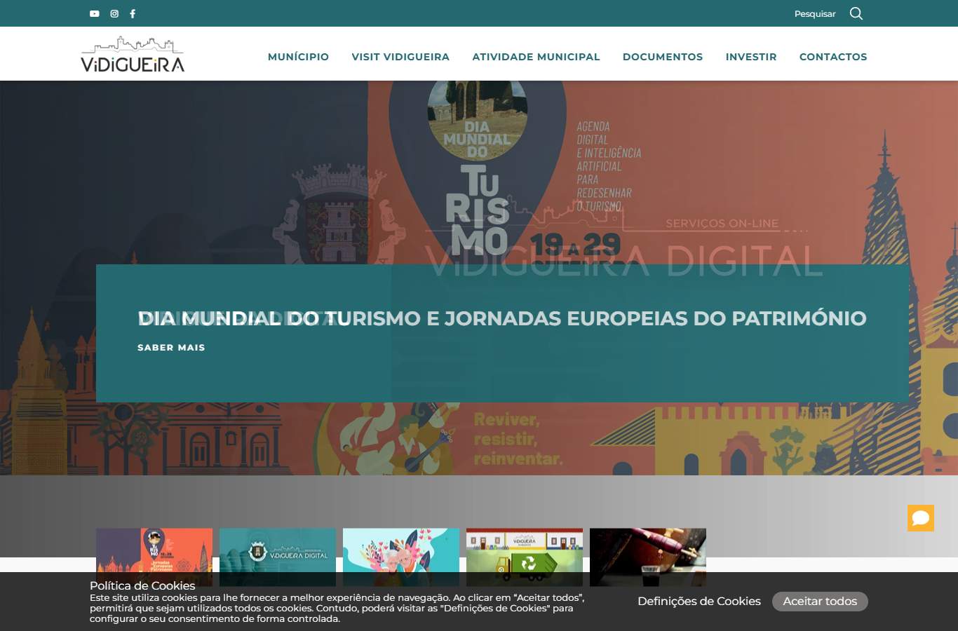 Página inicial de Vidigueira no momento da medição