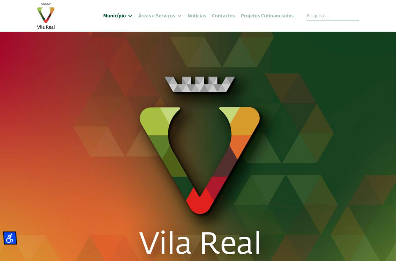 Página inicial de Vila Real no momento da medição