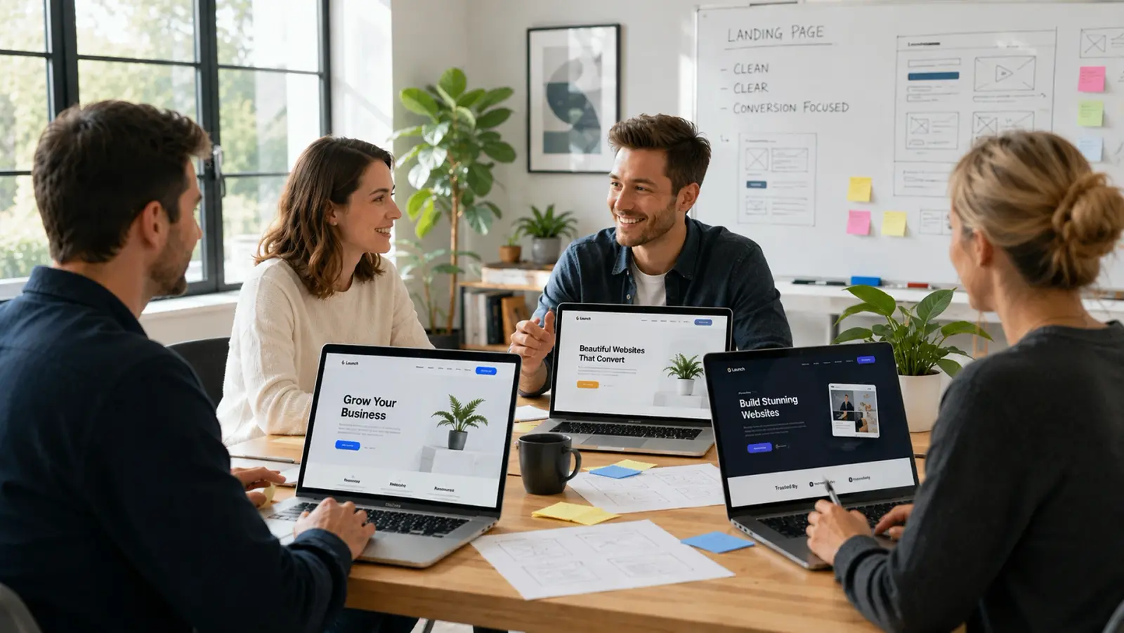 Criação de landing pages pela DEMARCA