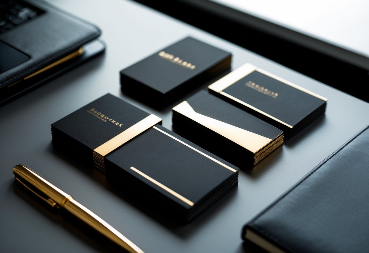 cartões com folha de ouro