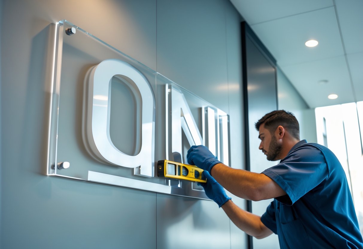 logotipo acrilico instalar