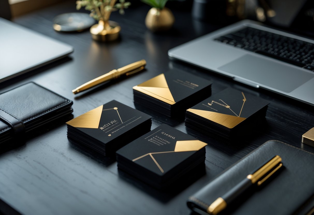 cartões dourados e pretos