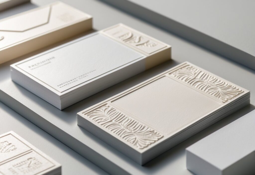 cartões de visita com relevo