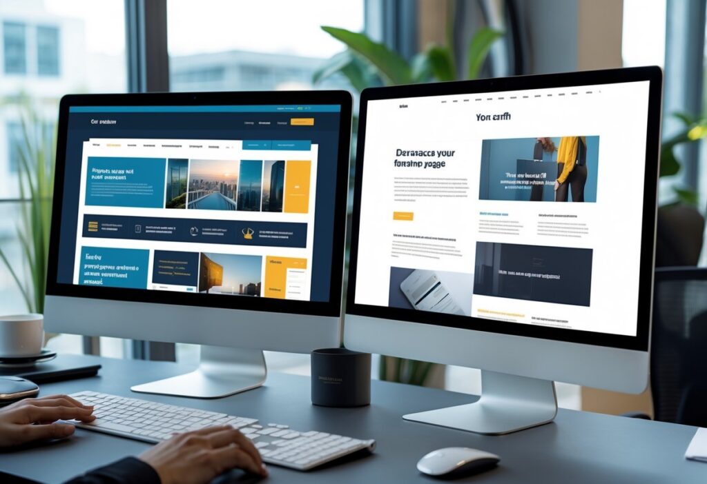 landing page vs one page website